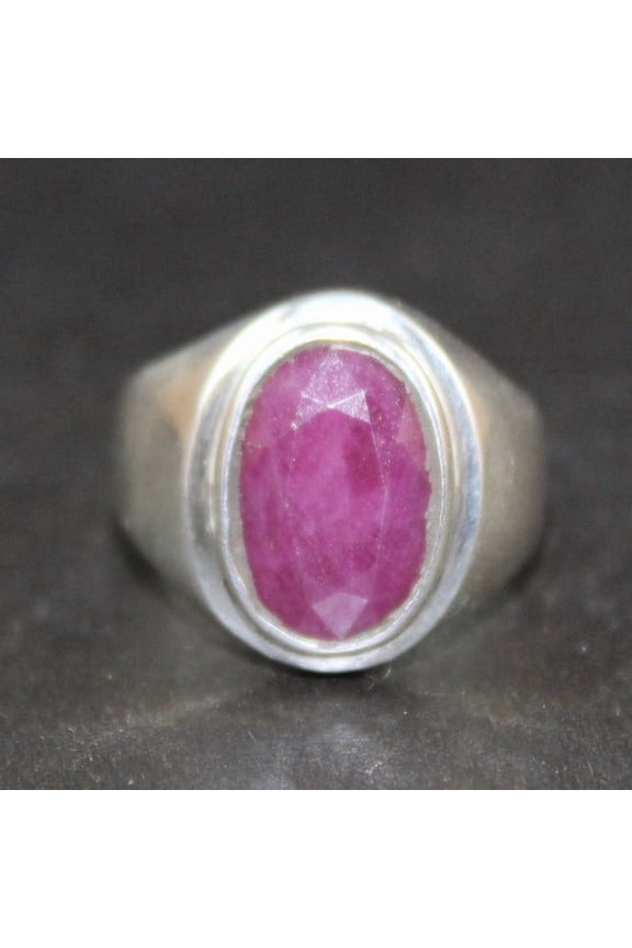 Natural Ruby Gemstone Ring In Strling Silver Handemade Ring For Men And Women Birthstone gift Ribg Mne's