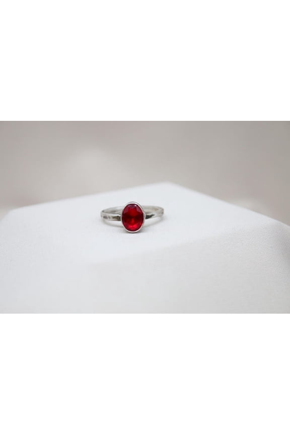 Natural Ruby Gemstone Ring, Oval Cut Ring, Womens Ring, 925 Sterling Silver Lover's Gift Ring Wedding Gift For Him