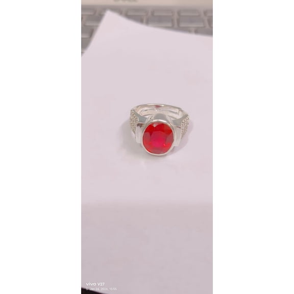 Natural Ruby Gemstone Ring for Women and Men Panchadhatu Handmade July Birthstone Ring