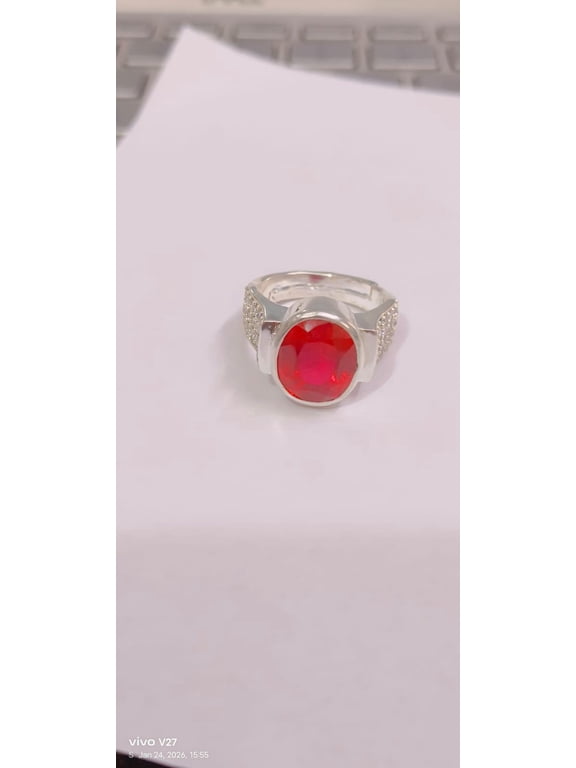 Natural Ruby Gemstone Ring for Women and Men Panchadhatu Handmade July Birthstone Ring