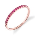 thumbnail image 1 of Natural Ruby Half Eternity Band, Micro Pave Ruby Eternity Band, White Gold or Yellow Gold Ruby Band 1.5MM Ruby Pave Band, Gift For Her, 1 of 4