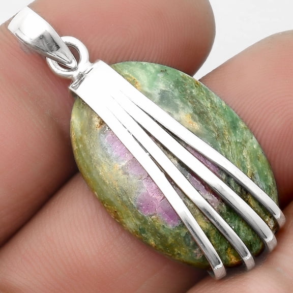 Natural Ruby In Fuchsite 925 Sterling Silver Pendant Jewelry P-1302 SDP109904