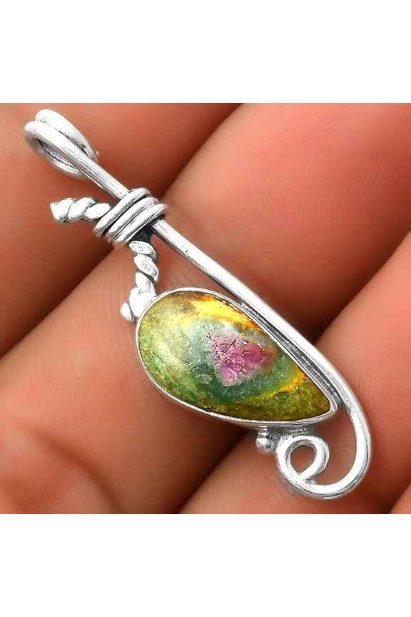 Natural Ruby In Fuchsite 925 Sterling Silver Pendant Jewelry P-1682 SDP112873