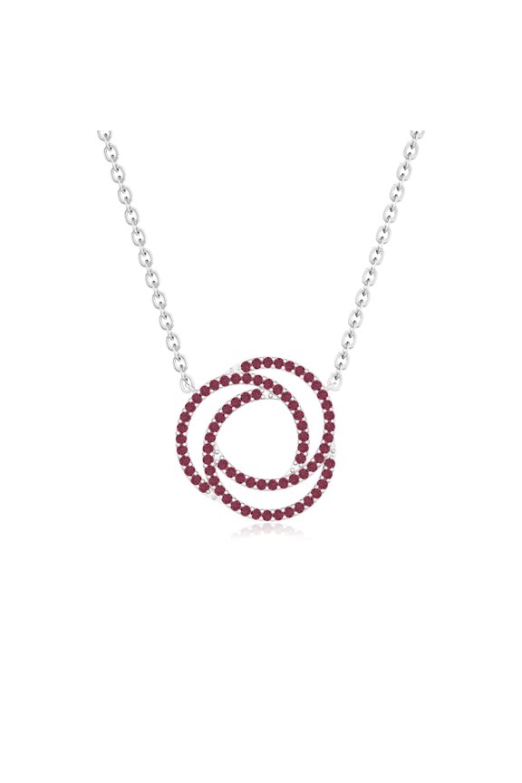 Natural Ruby Infinity Love Knot Pendant Necklaces for Women in Sterling Silver, July Birthstone Jewelry Gifts for Her Birthday, Wedding Anniversary, Graduation, Christmas, Valentines