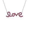 thumbnail image 1 of Natural Ruby Love Script Pendant Necklaces for Women in Sterling Silver, July Birthstone Jewelry Gifts for Her Birthday, Wedding Anniversary, Party, Graduation, Christmas, Mothers Day, Valentines, 1 of 7