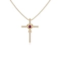 thumbnail image 1 of Natural Ruby with Moissanite Infinity Cross Pendant Necklaces for Women in 18K Yellow Gold Vermeil, July Birthstone Jewelry Gifts for Her Birthday, Anniversary, Mothers Day, Christmas,Valentines, 1 of 7