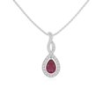thumbnail image 1 of Natural Ruby with Moissanite Infinity Pear Pendant Necklaces for Women in Sterling Silver,July Birthstone Jewelry Gifts for Her Birthday,Wedding Anniversary,Party,Mothers Day,Christmas,Valentines, 1 of 7