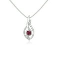 thumbnail image 1 of Natural Ruby with Moissanite Twisted Infinty Knot Pendant Necklaces for Women in Sterling Silver,July Birthstone Jewelry Gifts for Her Birthday,Wedding Anniversary,Mothers Day,Christmas,Valentines, 1 of 7