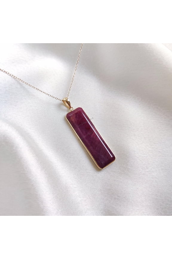 Natural Ruby Pendant, 14K Solid Yellow Gold Ruby Pendant, July Birthstone Pendant, Bezel Pendant, Natural Ruby Jewelry, Birthday Present