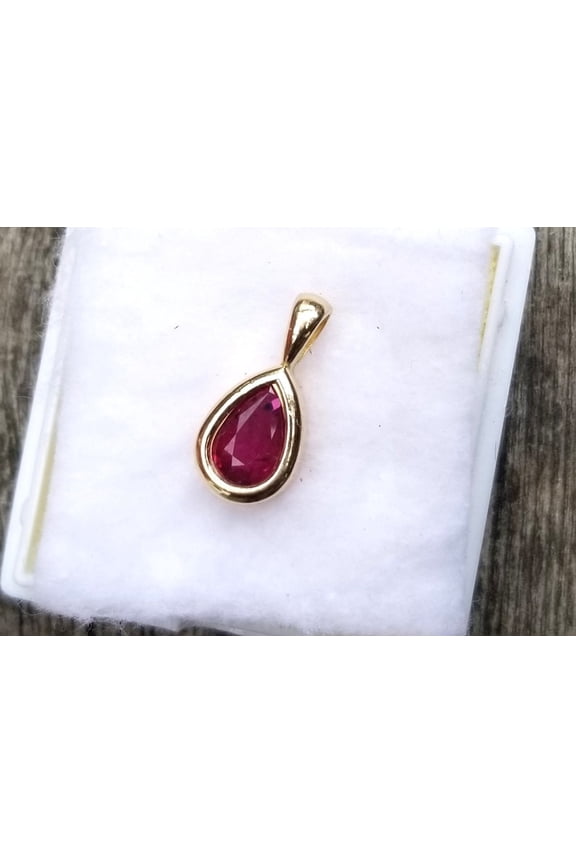 Natural Ruby Pendant Silver Pendant Handmade Pendant birthstone jewelry locket chain Promise Pendant