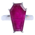 thumbnail image 1 of Natural Ruby Pink Gemstone Coffin Ring, Wedding Engagement Birthday Anniversary Mom Dad Husband Wife Girlfriend Boyfriend Son Daughter Unique Gifts Ring, July Birthstone Gifts Ring (ruby, Size 7), 1 of 5