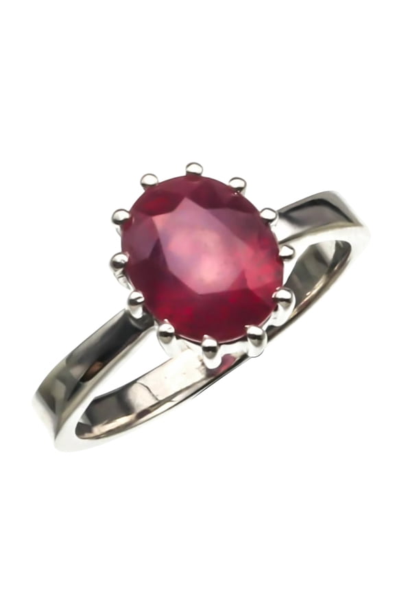 Natural Ruby Ring, AAA Ruby Gemstone Ring, July Birthstone, Fine Ring, Womens Ring, Gold Micron, 925 Sterling Silver, Statement Ring, Dainty Minimalist Stacking jewelry, Anniversary Gift Ring