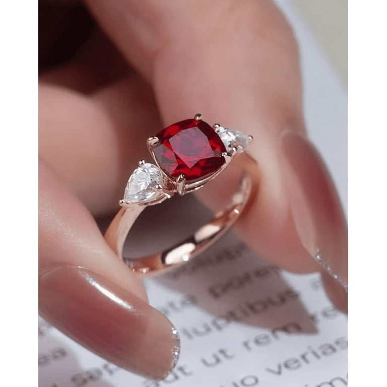 Natural ruby sterling silver ring clearance