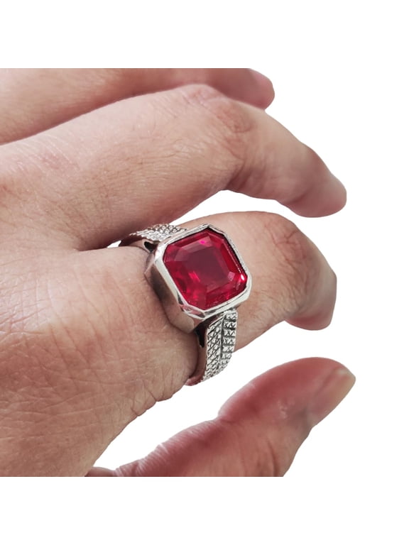 Natural Ruby Ring, Ruby Mens Heavy Ring, July Birthstone, Oxidized, 925 Sterling Silver, Signet Ring, Christmas, Thanksgiving, Handmade, Statement Jewelry, Mens Ring Ruby Jewelry