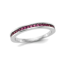 1/3 Carat (Ctw) Ruby Semi-Eternity Band Ring in 14K White Gold