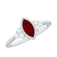 thumbnail image 1 of Rosec Jewels Natural Ruby Promise Ring with Diamond - Vintage Inspired Ring - AAA Quality - Ready to Gift for Valentines, 925 Sterling Silver, US 4.00, 1 of 9