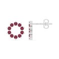 thumbnail image 1 of Natural Ruby Sun Stud Earrings for Women in Sterling Silver, July Birthstone Jewelry Gifts for Her Birthday, Wedding Anniversary, Party, Mothers Day, Christmas, Graduation, Valentines, 1 of 5