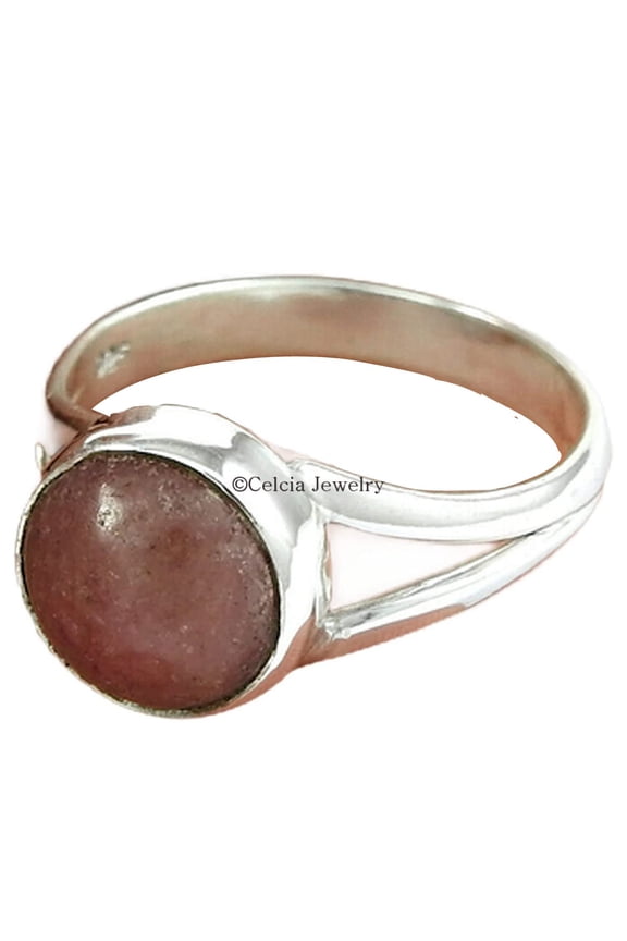 Natural Ruby Women Ring, Real 925k Sterling Silver Ring, Solitaire Ring, Statement Ring, Boho Ring, Delicate Ring, Pinky Ring, Proposal Ring, Giftable Ring (ruby, 7)