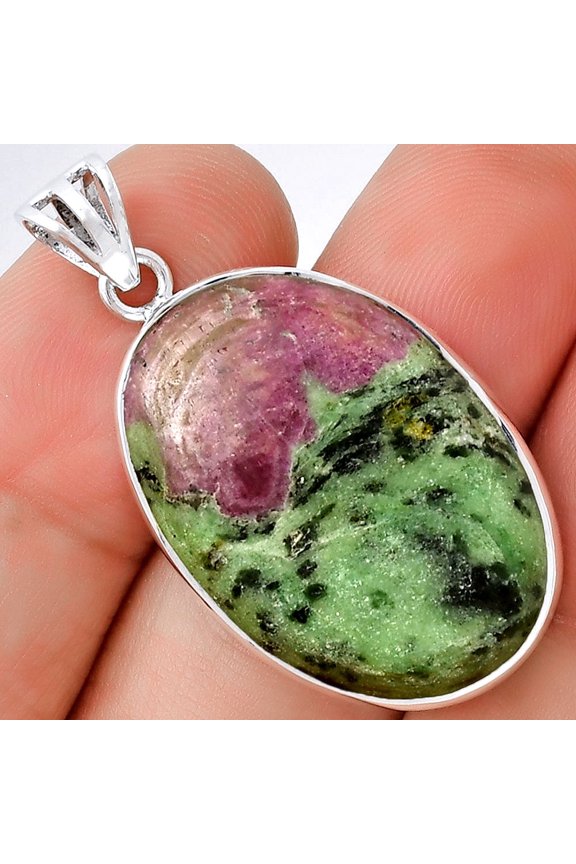 Natural Ruby-Zoisite - Africa 925 Sterling Silver Pendant Jewelry P-1001 SDP128556