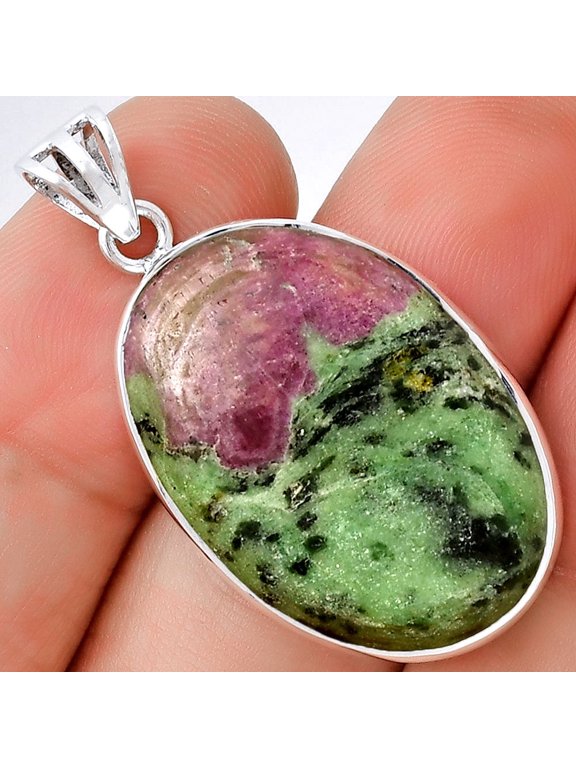 Natural Ruby-Zoisite - Africa 925 Sterling Silver Pendant Jewelry P-1001 SDP128556