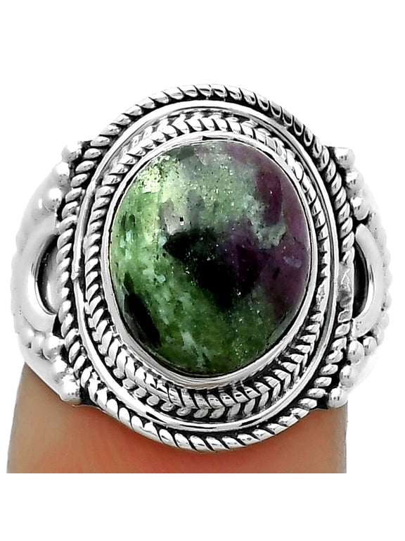 Natural Ruby-Zoisite - Africa 925 Sterling Silver Ring s.7.5 Jewelry R-1570 SDR173412