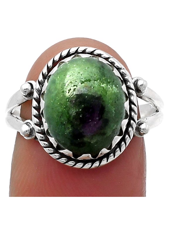 Natural Ruby-Zoisite - Africa 925 Sterling Silver Ring s.8 Jewelry R-1474 SDR159597