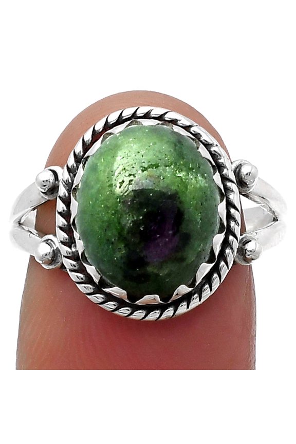 Natural Ruby-Zoisite - Africa 925 Sterling Silver Ring s.8 Jewelry R-1474 SDR159597