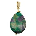 thumbnail image 1 of Natural Ruby Zoisite and 14K Gold Filled Pendant | 2" Long | Green/Red |, 1 of 12