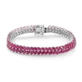 thumbnail image 1 of Natural Ruby bracelet, Ruby jewelry, Genuine July Birthstone, Sterling silver, Silver jewelry, Silver bracelet, 925 silver, Bracelet for wedding anniversary, Christmas Gift, Women Bracelet Bangle, 1 of 3