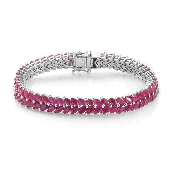 Natural Ruby bracelet, Ruby jewelry, Genuine July Birthstone, Sterling silver, Silver jewelry, Silver bracelet, 925 silver, Bracelet for wedding anniversary, Christmas Gift, Women Bracelet Bangle