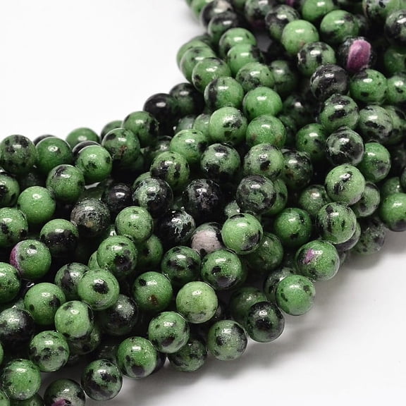 Natural Ruby in Zoisite Round Bead Strands 8mm Hole: 1mm about 48pcs/strand 15.5 inch DIY