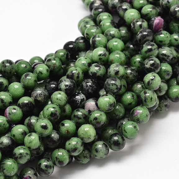 Natural Ruby in Zoisite Round Bead Strands 8mm Hole: 1mm about 48pcs/strand 15.5 inch