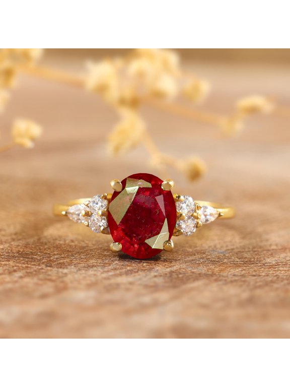 Natural Ruby ring, ring for women, AAA Ruby ring, Gemstone ring, Ruby jewelry, 5*7 mm genuine Ruby ring, anniversary ring, purpose ring for her