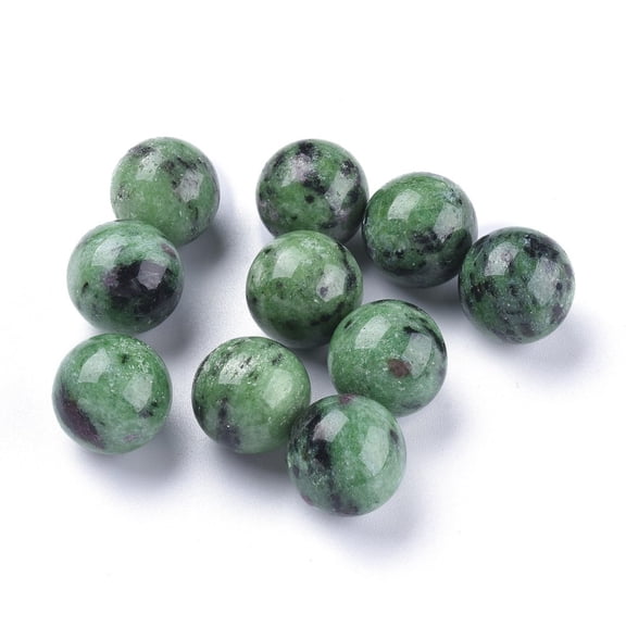Natural Rudy in Zoisite Beads Gemstone Sphere No Hole/Undrilled Round 17.5~18mm for diy