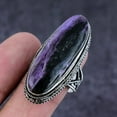 thumbnail image 1 of Natural Russian Charoite Gemstone Handmade 925 Sterling Silver Ring Size 10, 1 of 2
