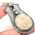 thumbnail image 1 of Natural Russian Dendritic,Citrine Stone 925 Sterling Silver Pendant 3.15", 1 of 1
