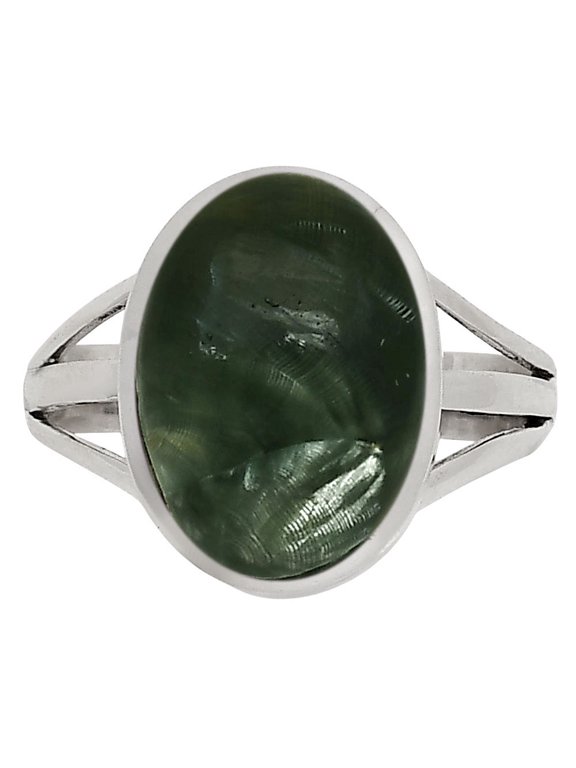 Natural Russian Seraphinite 925 Sterling Silver Ring s.7 Jewelry R-1006 SDR250145