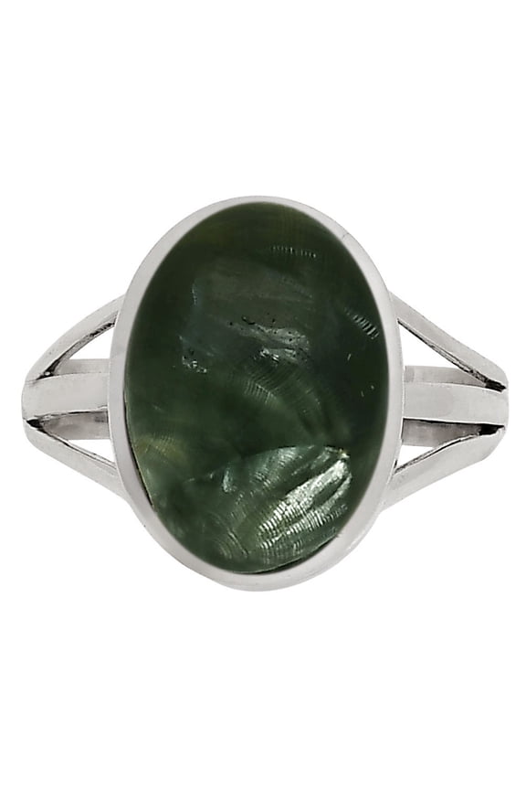 Natural Russian Seraphinite 925 Sterling Silver Ring s.7 Jewelry R-1006 SDR250145