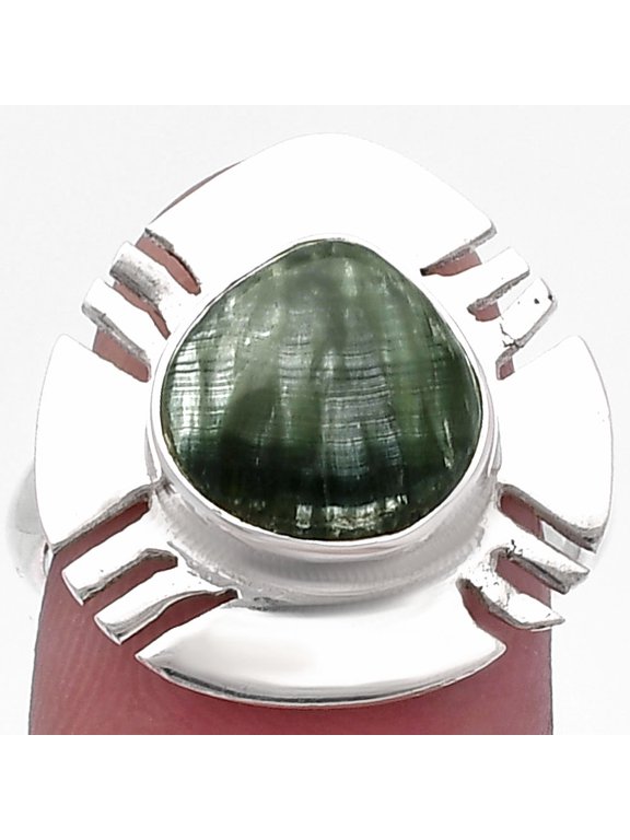 Natural Russian Seraphinite 925 Sterling Silver Ring s.7 Jewelry R-1240 SDR224752