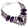 thumbnail image 1 of Natural Sage Amethyst,Amethyst Gemstone 925 Sterling Silver Necklace 18", 1 of 2