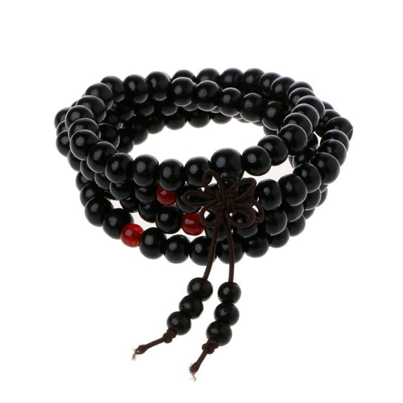Natural Sandalwood 8mm Beads Bracelets 108 Wood Beads Buddha Prayer Jewelry