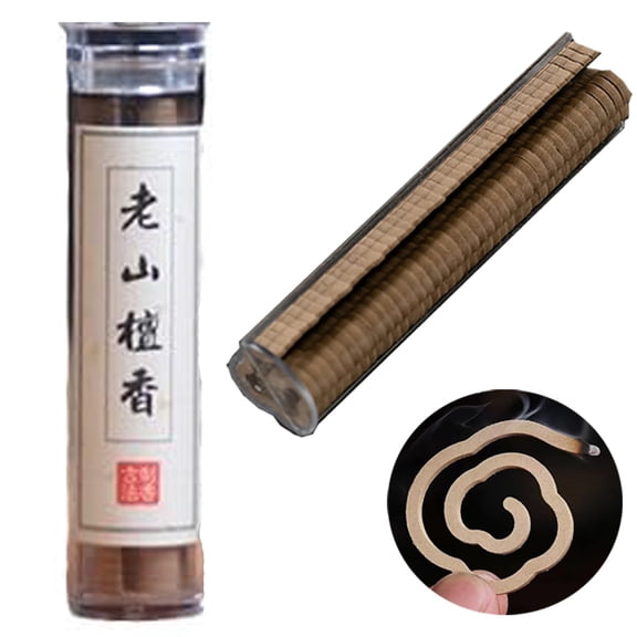Natural Sandalwood Incense Discs – 42 Pieces Xiangyun Non-Stick Powder Coils for Home Aroma, Relaxation, Meditation, and Home Decoration