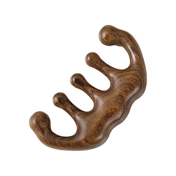 Natural Sandalwood Massage Comb For Hair And Scalp Anti Static Five Teeth Design