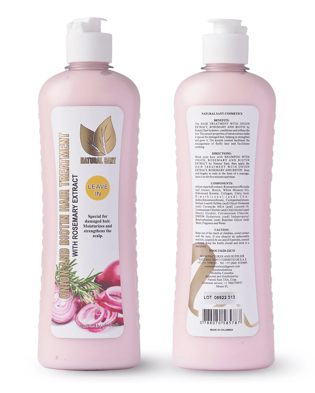 Natural Sant Cebolla, Romero y Biotina LEAVEIN Y Chile Ubuy