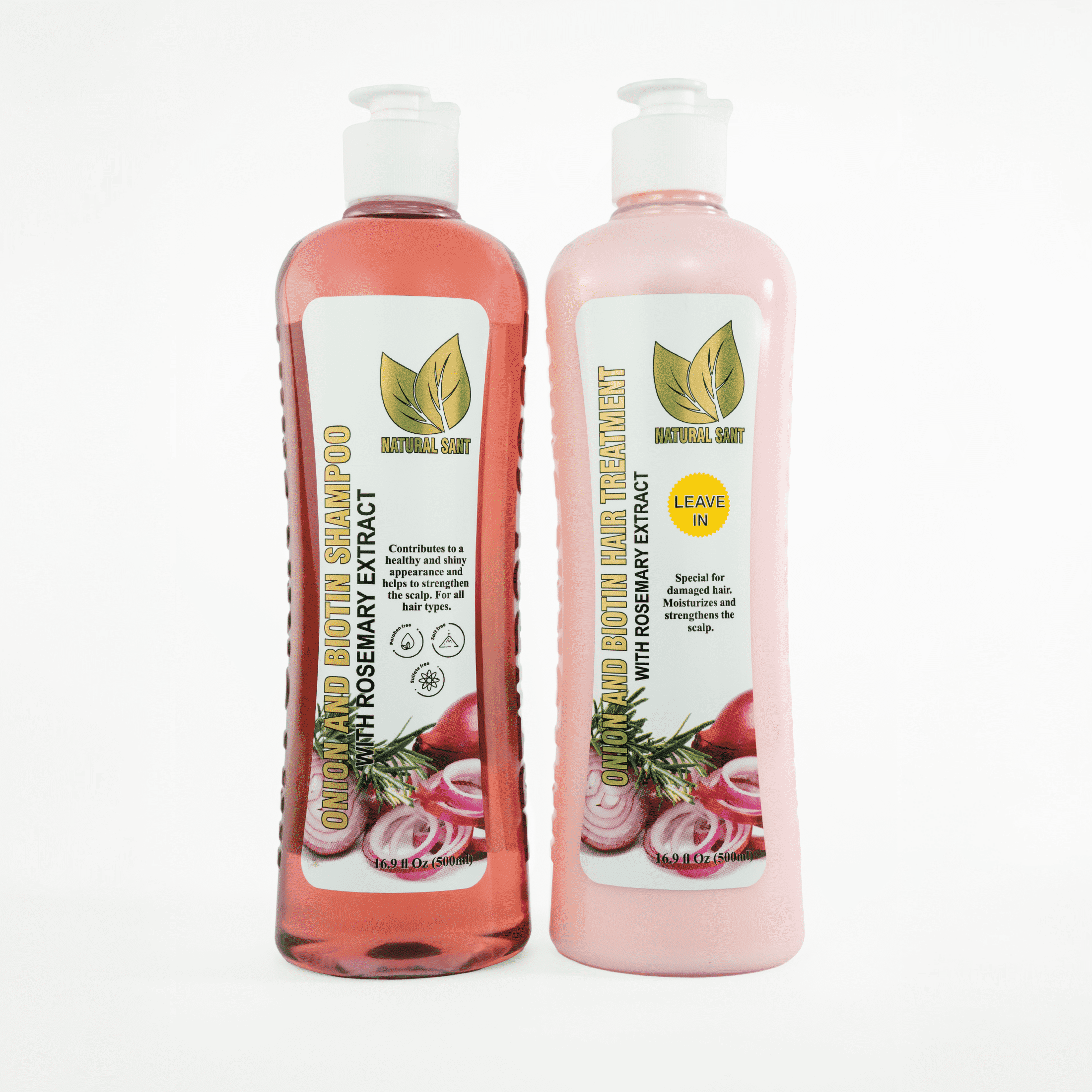 Natural Sant Onion Shampoo & Hair Treatment Set – Onion, Rosemary