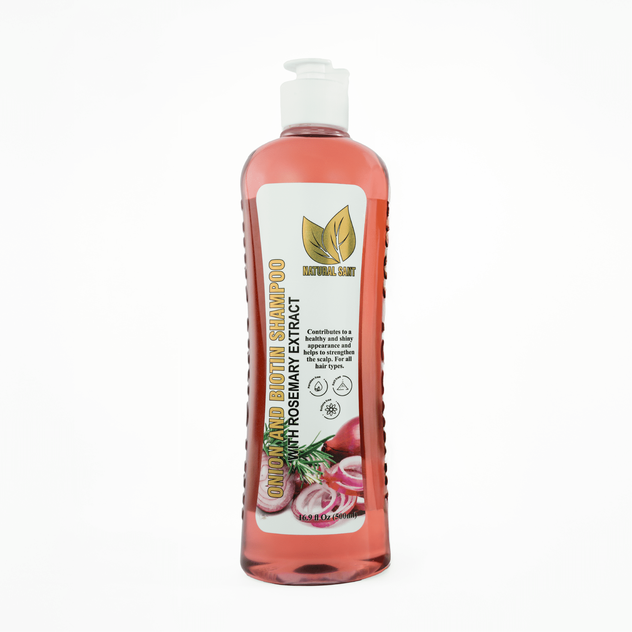 Natural Sant Shampoo with Onion Extract, Rosemary, and Biotin  500 ml (16.9 oz)