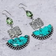 thumbnail image 1 of Natural Santa Rosa Turquoise, Apatite 925 Sterling Silver Earring 3.23", 1 of 2