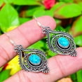 thumbnail image 1 of Natural Santa Rosa Turquoise Gemstone 925 Sterling Silver Earring 2.05", 1 of 3