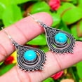 thumbnail image 1 of Natural Santa Rosa Turquoise Gemstone 925 Sterling Silver Earring 2.13", 1 of 3