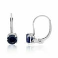 thumbnail image 1 of Natural Sapphire 14k White Gold Plated Silver Earrings Leverback Earrings, 1 of 2
